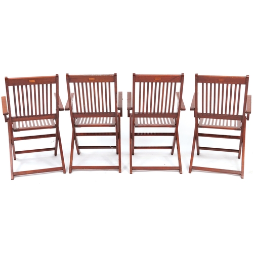 939 - Set of four  Royalcraft teak folding garden chairs, 88cm high