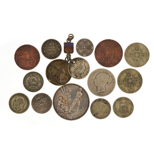 2525 - 18th century and later British and French coinage and medals including Queen Anne 1711 silver sixpen... 