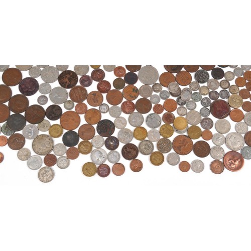 2523 - Collection of antique and later coinage and bank notes, some silver including festival of Britain cr... 