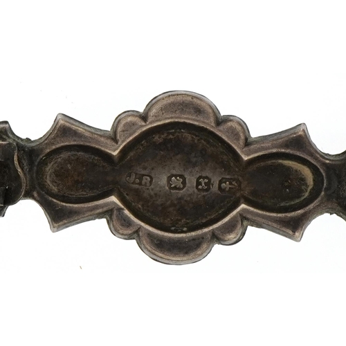 1146 - Nine Victorian silver name brooches including Edith, Dolly and Maud, the largest 4.5cm wide, total 2... 