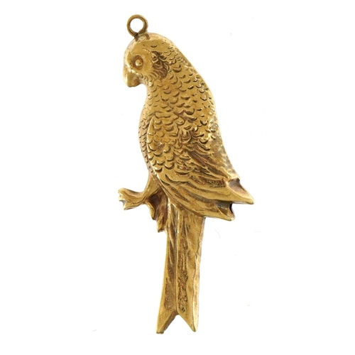 1129 - 9ct gold parrot charm, 3.5cm high, 1.4g