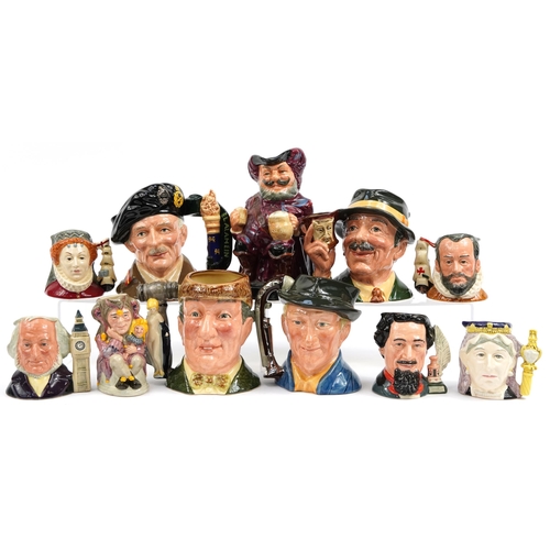 69 - Eleven Royal Doulton character jugs comprising Sir John Falstaff 8328, Field Marshal Montgomery D690... 