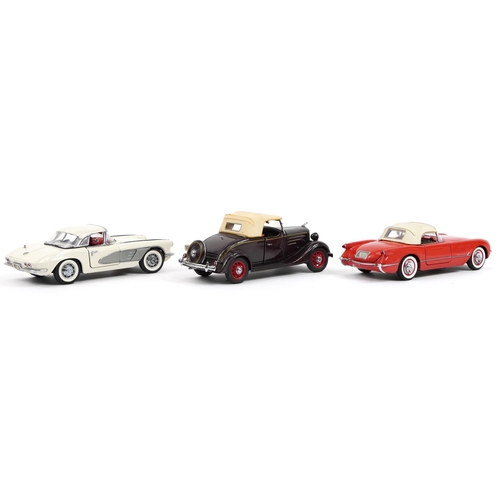 321 - Three Frankin Mint Chevrolet diecast Precision vehicles comprising limited edition 1955 Chevrolet Co... 
