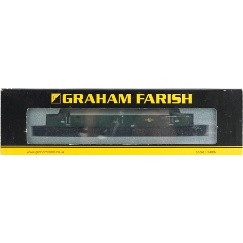 379 - Two Graham Farish N gauge model railway locomotives with cases, numbers 371-177A and 371-635