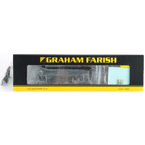 376 - Two Graham Farish N gauge model railway locomotives with cases, numbers 371-636 and 372-800B