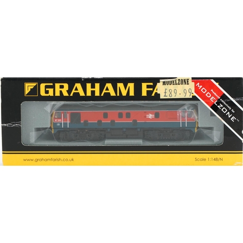 362 - Two Graham Farish N gauge model railway locomotives with cases, numbers 371-126 and 372-975Z
