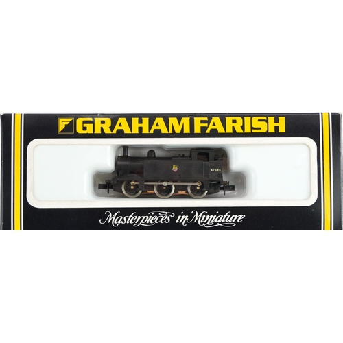 365 - Two Graham Farish N gauge model railway locomotives with cases, numbers 1735 and 372-526