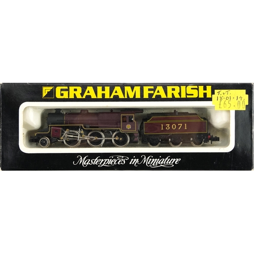 355 - Two Graham Farish N gauge model railway locomotives with tenders and cases, numbers 185A and 1507