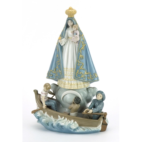 50 - Lladro Our Lady of Caridad del Cobre figure group, numbered 6268, 34.5cm high