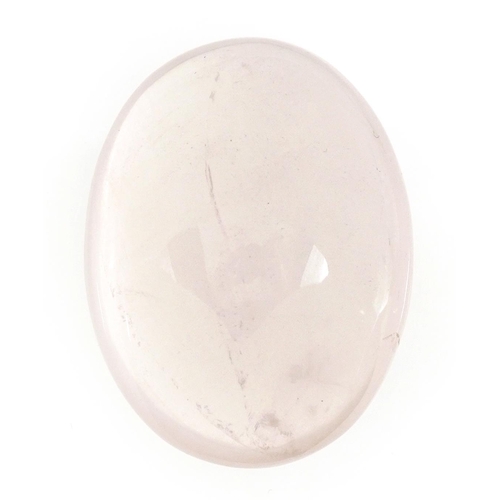 1156 - Large oval rose quartz gemstone with certificate, 70.20 carat