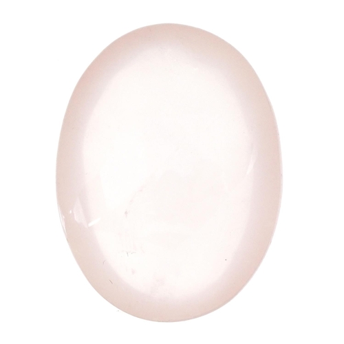 1156 - Large oval rose quartz gemstone with certificate, 70.20 carat