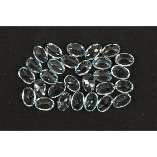 1285 - Twenty eight oval aquamarine gemstones, total 10.88 carat