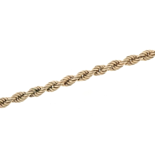 1533 - 9ct white gold rope twist bracelet, 18cm in length, 7.3g