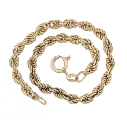 1533 - 9ct white gold rope twist bracelet, 18cm in length, 7.3g