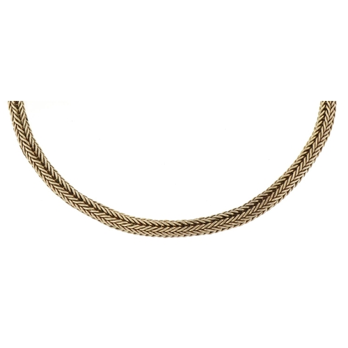 1154 - Michael Allen Bolton, Modernist silver necklace, London 1992, 48cm in length, 158.0g