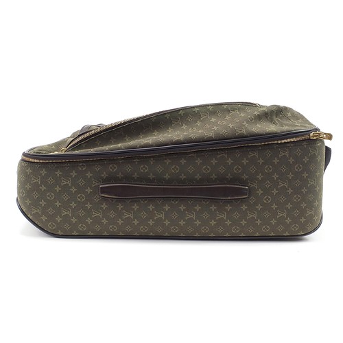 86 - Louis Vuitton Pegase green monogrammed canvas trolley travel suitcase, serial number SP0062, 57cm hi... 