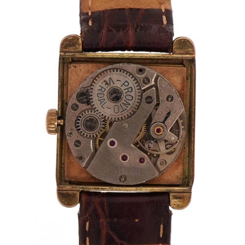 1428A - Gentlemen's Pronto Verdal wristwatch with subsidiary dial, numbered 91049, 26mm wide, 29.7g