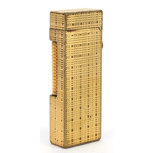 79 - Dunhill gold plated pocket lighter with velvet case and box