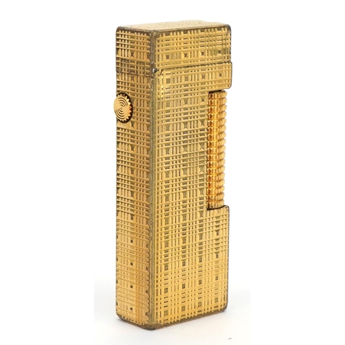 79 - Dunhill gold plated pocket lighter with velvet case and box