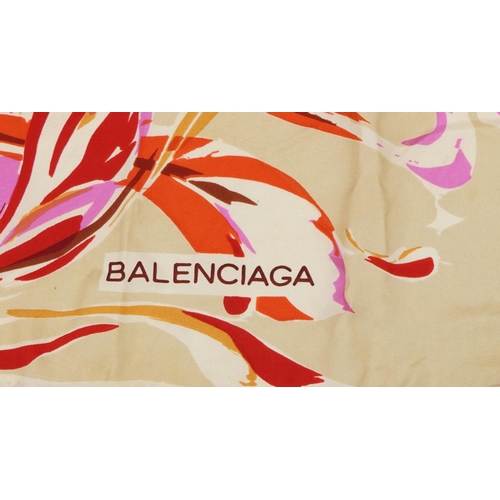 90 - Two vintage Italian silk scarves comprising Gucci and Balenciaga, the largest 86cm x 83cm