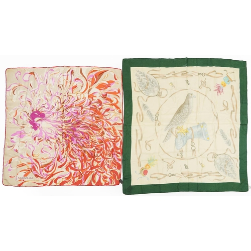 90 - Two vintage Italian silk scarves comprising Gucci and Balenciaga, the largest 86cm x 83cm