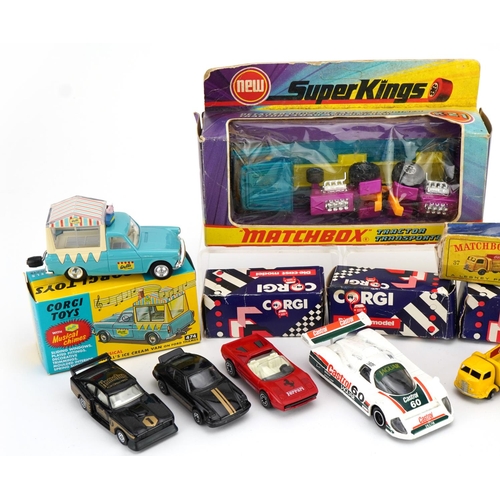 318 - Vintage and later diecast vehicles including Corgi, Wall's Ice Cream van with box numbered 474 and M... 