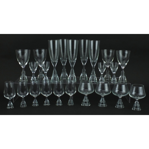 97 - Swedish glassware purchased from Liberty & Co including set of six and sets of four, the largest eac... 