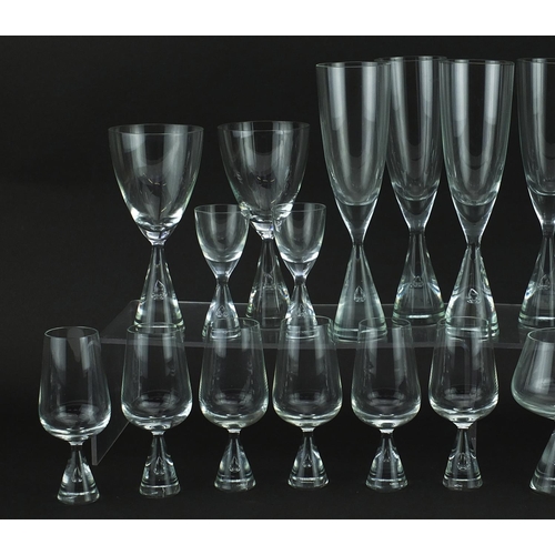 97 - Swedish glassware purchased from Liberty & Co including set of six and sets of four, the largest eac... 