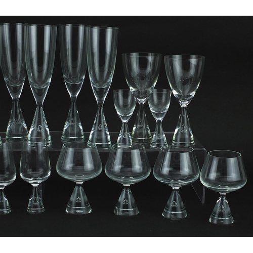 97 - Swedish glassware purchased from Liberty & Co including set of six and sets of four, the largest eac... 