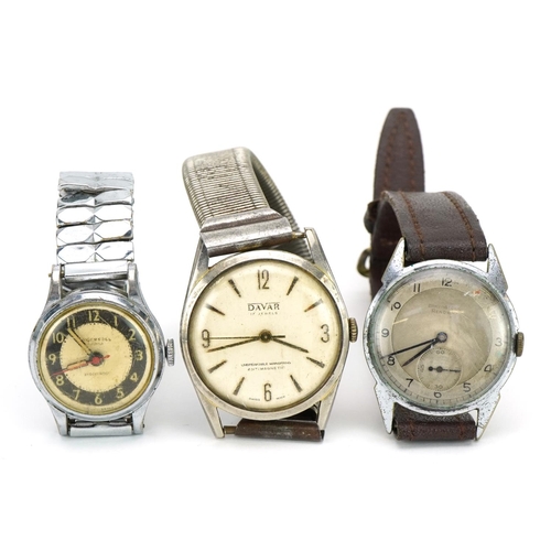 1601 - Three vintage ladies and gentlemen's wristwatches comprising Renown retailed by Bravingtons, Davar &... 