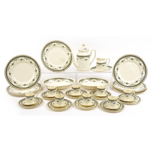 76 - Minton Grasmere thirty eight piece dinner and coffee service including coffee pot, coffee cans with ... 