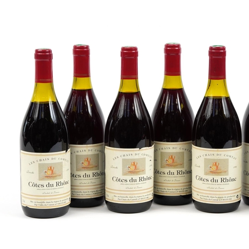 130 - Eight bottles of 1996 Les Chais du Comtat Cote du Rhone red wine