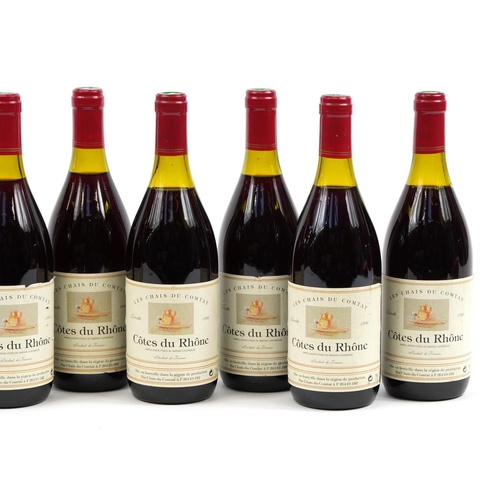 130 - Eight bottles of 1996 Les Chais du Comtat Cote du Rhone red wine