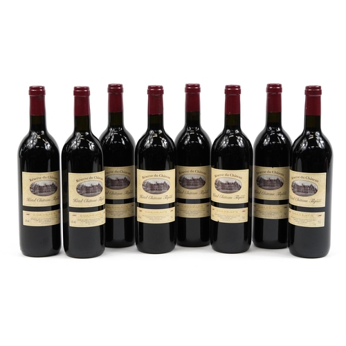 119 - Eight bottles of 1997 Reserve du Chateau Hotel Chateau Tilques red wine