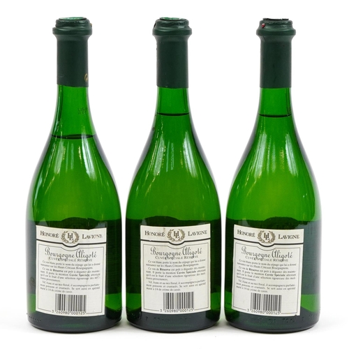 120 - Three bottles of Honore Lavigne Cuvee Speciale Bourgogne Aligote wine