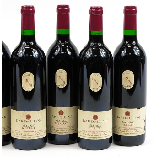 129 - Six bottles of 1995 Dardaillon Oak aged Merlot red wine