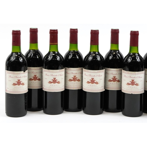 131 - Ten bottles of 1995 Bois Sainte-Anne Medoc red wine