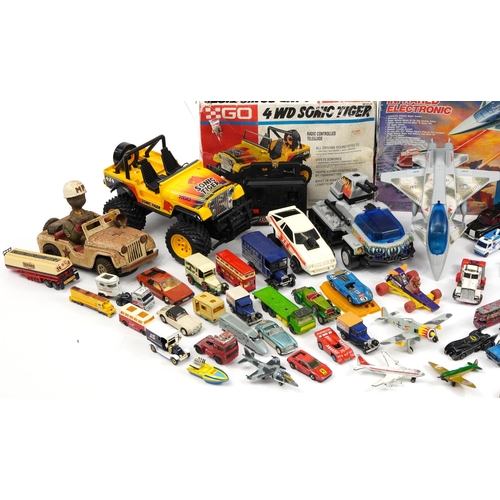 327 - Vintage and later toys including Laser Wars by Blue-box, diecast vehicles and Micro Machines transpo... 