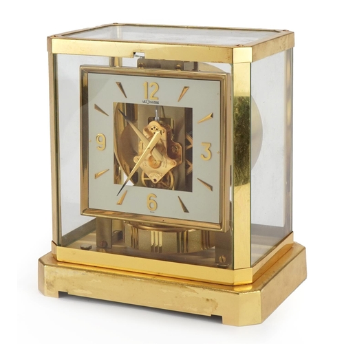 20 - Jaeger LeCoultre brass cased Atmos clock, serial number 295987, 23.5cm high