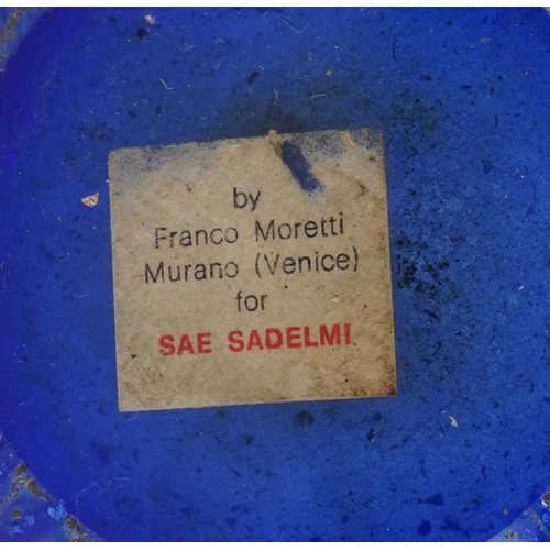 37 - Franco Moretti for Sae Sadelmi, Murano millefiori glass vase with combed decoration, paper label to ... 