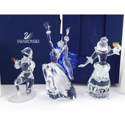 7 - Three Swarovski Crystal figures with boxes including Magic of Dance, the largest 21cm high