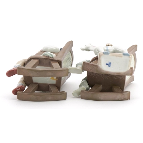 58 - Two Lladro figures of children in rocking chairs comprising Nap Time 5448 and All Tuckered Out 5846