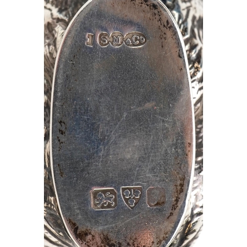 148 - Sampson Mordan & Co Ltd, Edwardian silver bird chick pin cushion, Chester 1906, 4cm high, 36.3g