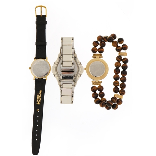 1557 - Three ladies wristwatches comprising Casio Baby-G, Avia with tiger's eye bezel and strap and Michel ... 