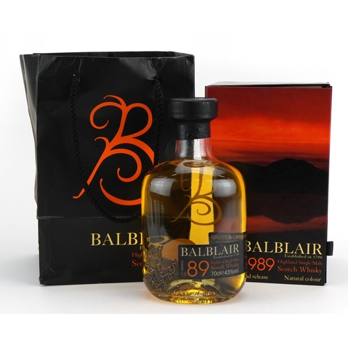 115 - Bottle of Balblair vintage 1989 second release bottle of Highland Single Malt Scotch Whisky with box... 