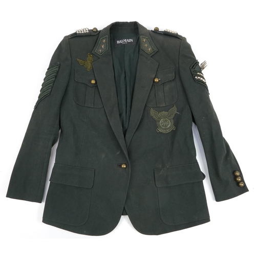 91 - Balmain of Paris steam punk style military jacket, size 40