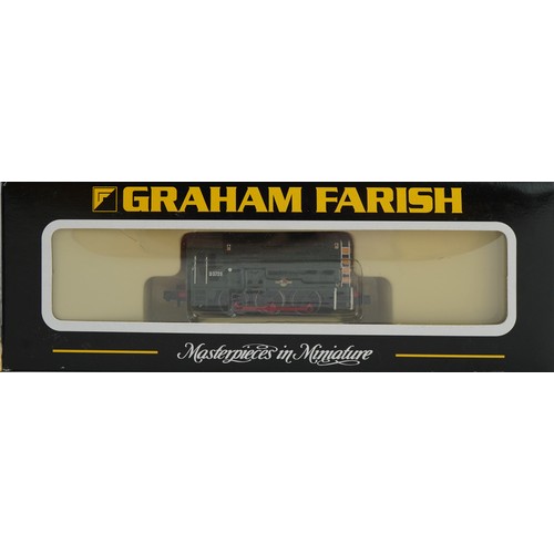 358 - Two Graham Farish N gauge model railway locomotives with cases, numbers 371-001 and 371-019