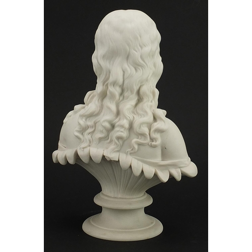 286 - Large parian ware bust of a classical female, 30cm high