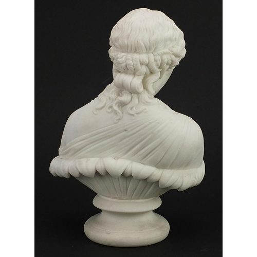 287 - Large parian ware bust of Clytie, 27cm high