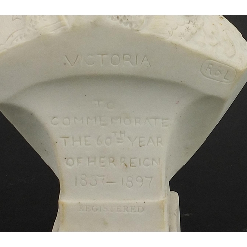 285 - Robinson & Leadbeater parian ware bust of Queen Victoria commemorating the 60th year of her reign, 1... 